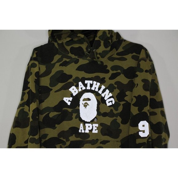 BAPE A Bating Ape Mens Large 3M Reflective Camo Spell Out Hoodie P328 - Picture 2 of 12